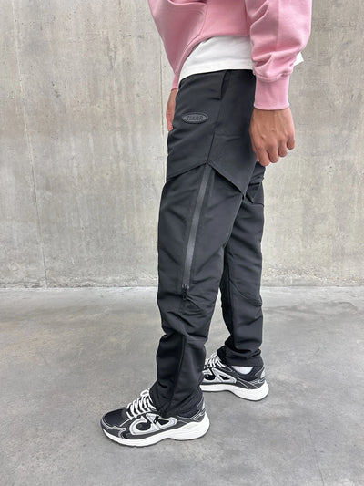 SIARR Belted Cargo Pants Black