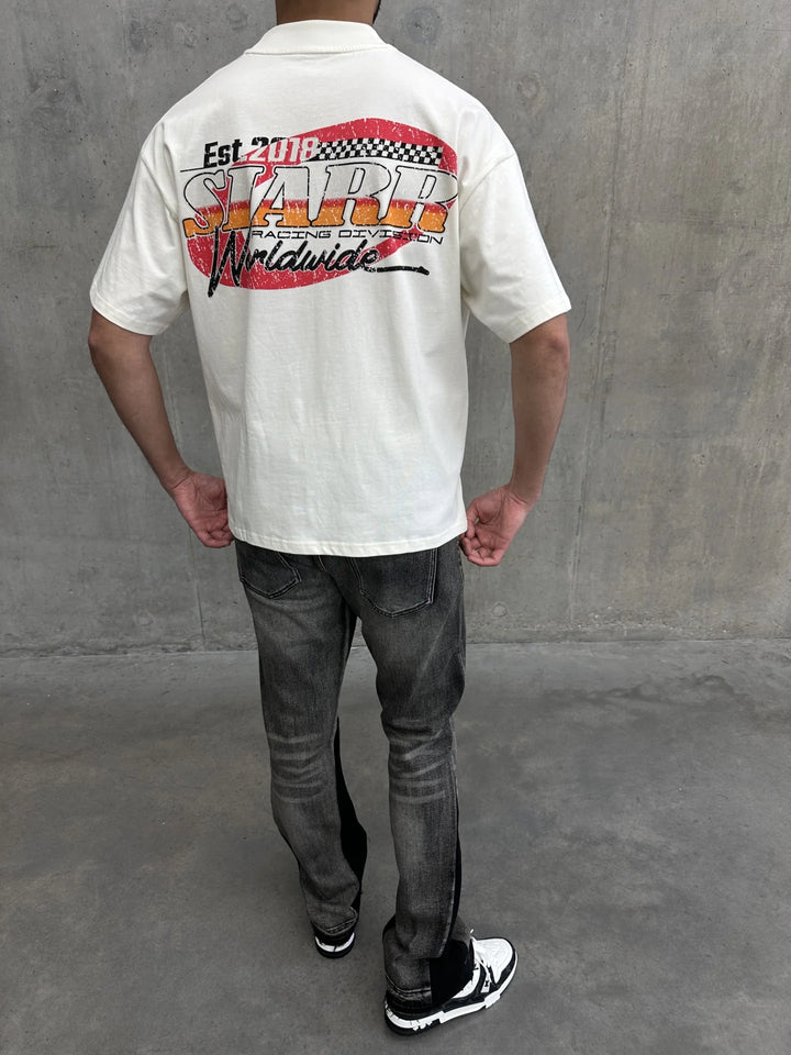 SIARR Racing T Shirt Off White