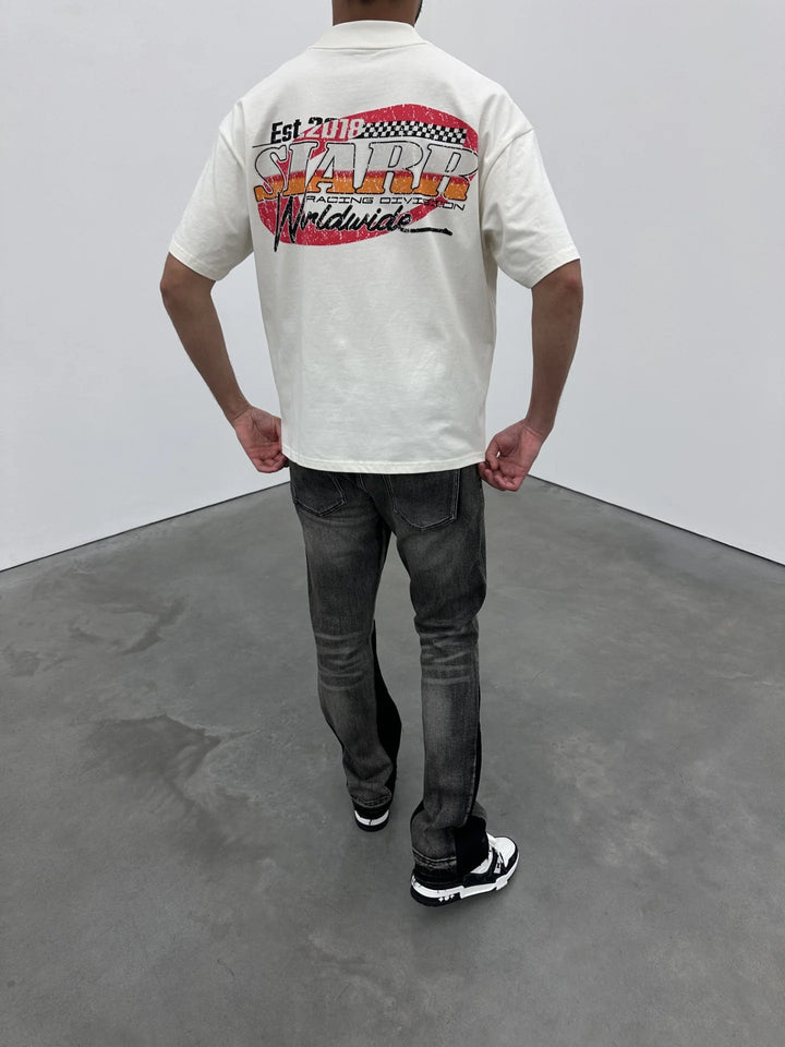 SIARR Racing T Shirt Off White