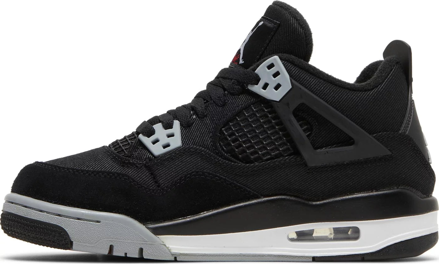 Nike Jordan 4 Black Canvas GS