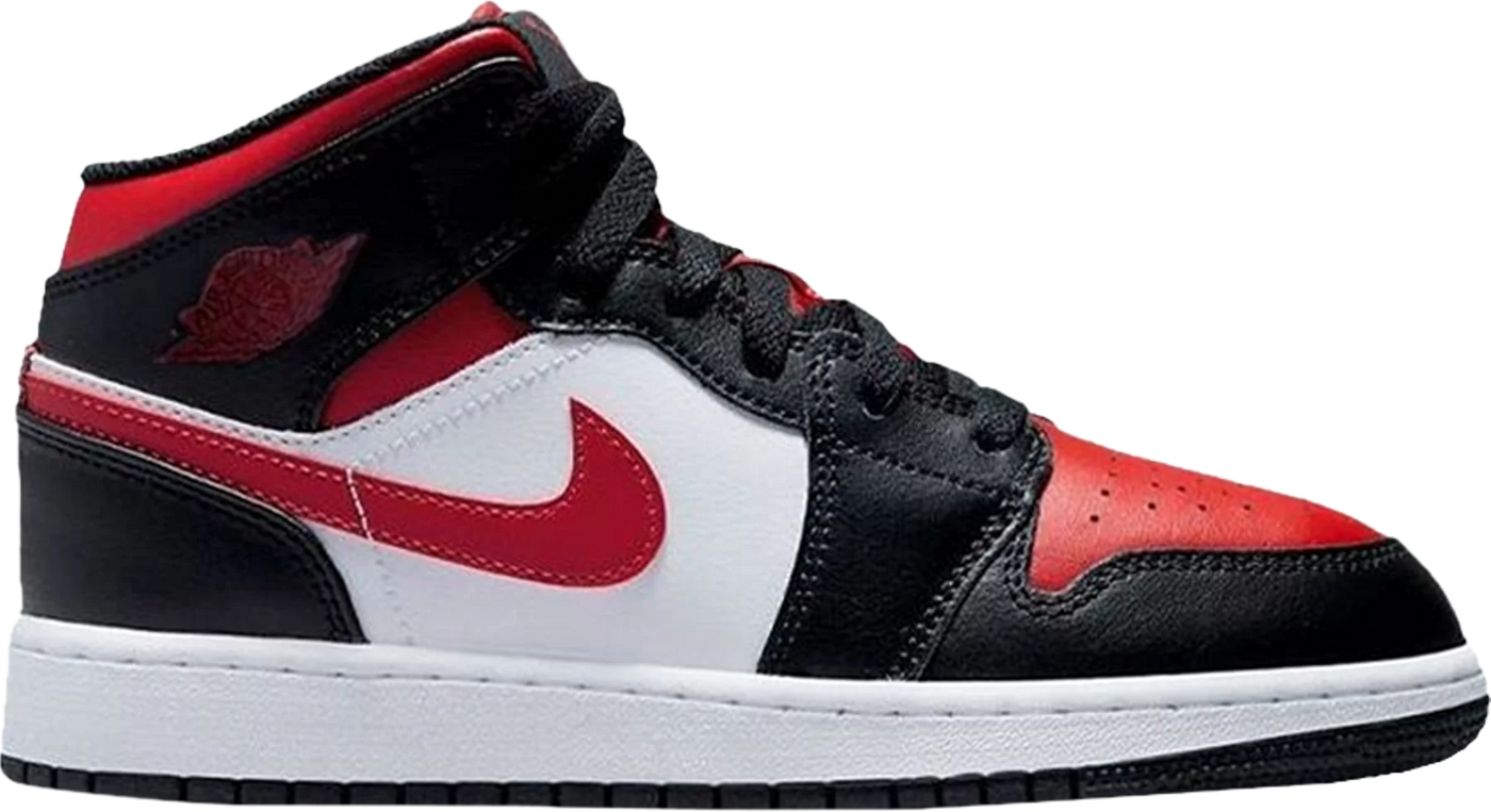 Nike Jordan 1 Mid Black Fire Red GS